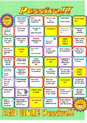 English Worksheet: passive board game