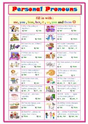 English Worksheet: Personal Pronouns