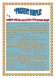 English Worksheet: PRESENT SIMPLE