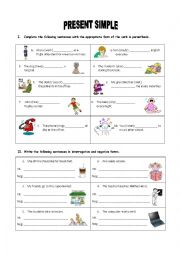 English Worksheet: PRESENT SIMPLE