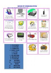 English Worksheet: Means of Communication 