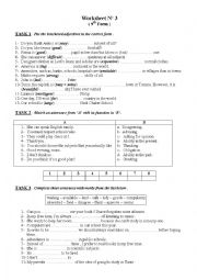 English Worksheet: 9th Form worksheet 3