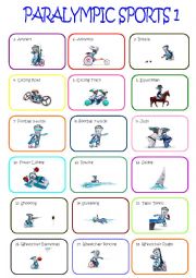 English Worksheet: Paralympic  Sports