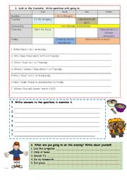 English Worksheet: Going to II