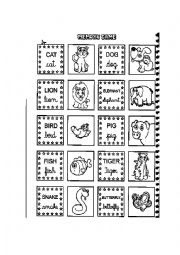 English Worksheet: Memory cards animals