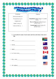 English Worksheet: Happy World 1 Review for Test 1