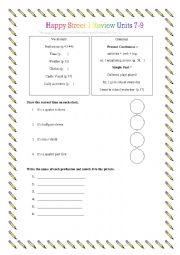 English Worksheet: Happy Street 1 Review for test covering lesson 7-9