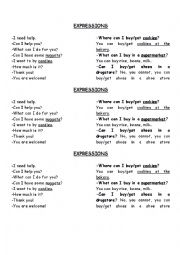 English Worksheet: goods and services` useful expressions