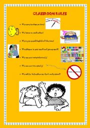 English Worksheet: CLASSROOM RULES