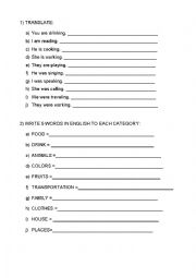 English Worksheet: translate