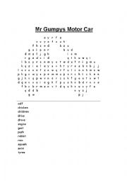 English Worksheet: Mr Gumpys Motor Car wordsearch