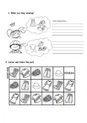 English Worksheet: Clothing activity