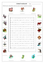 Animal Wordsearch