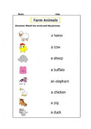 English Worksheet: Farm Animals