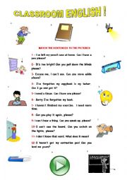 English Worksheet: CLASSROOM ENGLISH