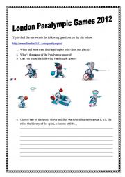 English Worksheet: London 2012 Paralympics