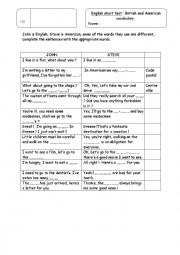 English Worksheet: British or American  ? 