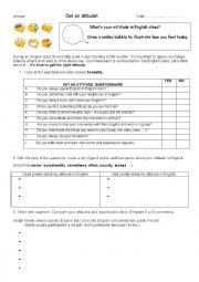 English Worksheet: Get an attitude (new version)