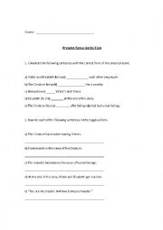 English Worksheet: Present tense verb