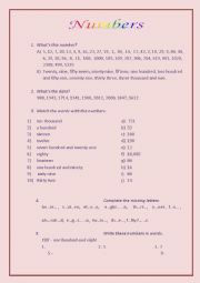 English Worksheet: Numbers 20-100