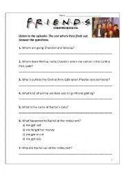 English Worksheet: The one when Ross finds out