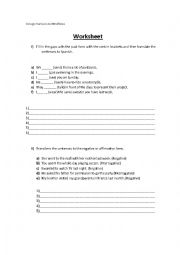 past tense worksheet