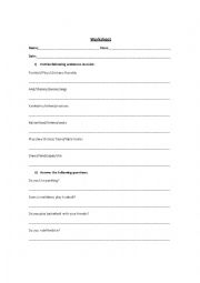 English Worksheet: present simple