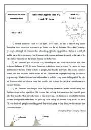 English Worksheet: english test