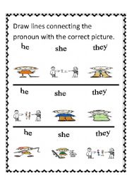 English Worksheet: personal pronouns he, she, I, they (2)