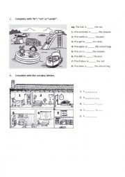 English Worksheet: prepositions and parts of the house