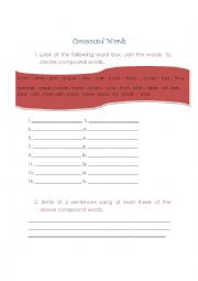 English Worksheet: Compound Words