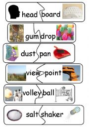 English Worksheet: Compound Words//Game  - set 28