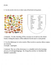 English Worksheet: food