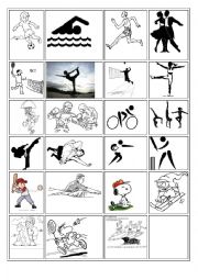 English Worksheet: Sports Flash cards7 memory card game