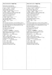 English Worksheet: Your love is a lie