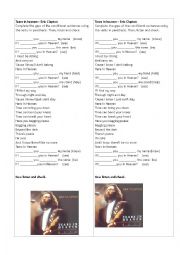 English Worksheet: Tears in heaven