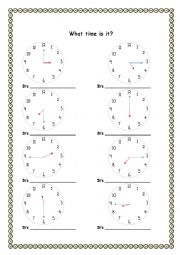 English Worksheet: Telling the time