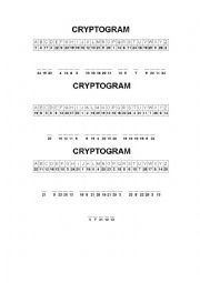 English Worksheet: CRYPTOGRAM