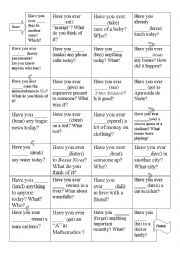 English Worksheet: Have you ever board game