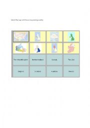 English Worksheet: match the map with the corresponding country
