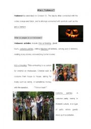 English Worksheet: Halloween 2-Hour Class Handout