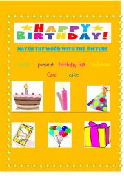 Birthday Vocabulary