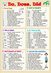 English Worksheet: Do,Does,Did