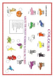 English Worksheet: COLOURS