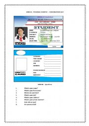 English Worksheet: PERSONAL IDENTITY CARD