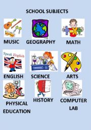 English Worksheet: School Subject