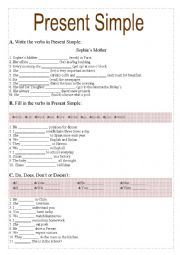 English Worksheet: Present simple