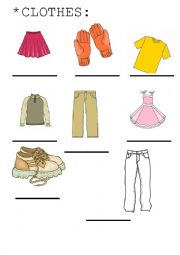 English Worksheet: My favourite clothes!