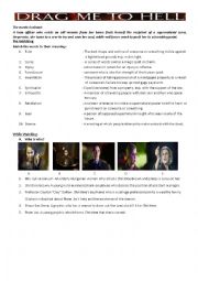 DRAG ME TO HELL ( MOVIE WORKSHEET)