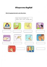 English Worksheet: Classroom English